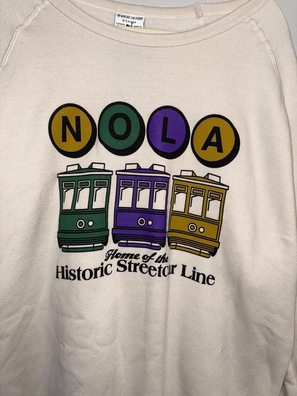 Where I'm From NOLA Streetcar Sweatshirt Women's XL NWT New Orleans Graphic - Picture 3 of 6